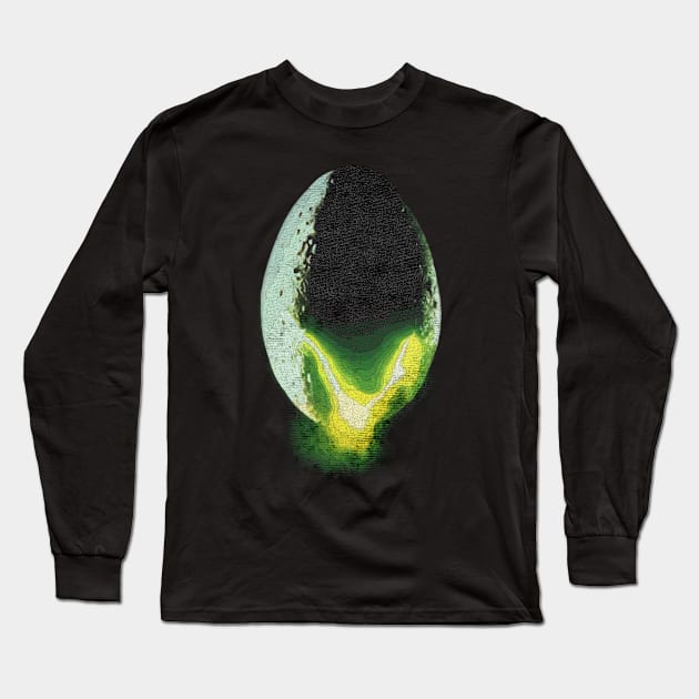 Egg Alien Cocoon Long Sleeve T-Shirt by lindyss